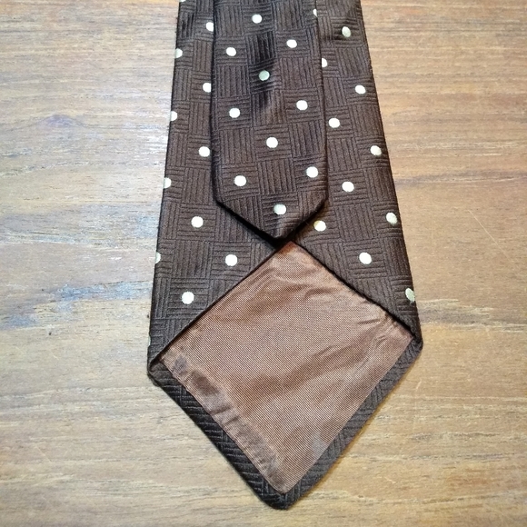 Vintage Arthur Frederick Tie, Brown with White Polka Dots, Fun! - Picture 6 of 6